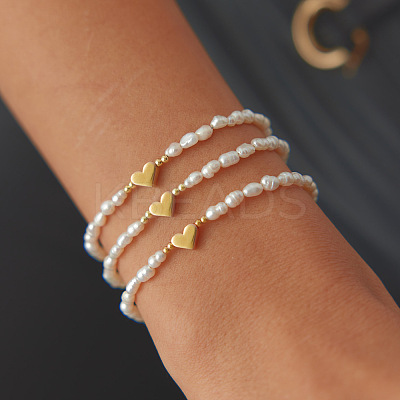3Pcs Synthetic Non-magnetic Hematite & Imitation Pearl Beaded Stretch Bracelet Sets for Women DB0694-2-1