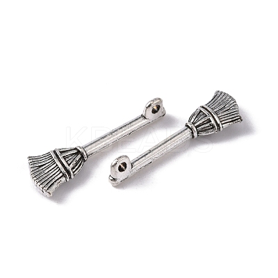 Tibetan Style Zinc Alloy Broom Pendants X-TIBEP-R334-317AS-RS-1