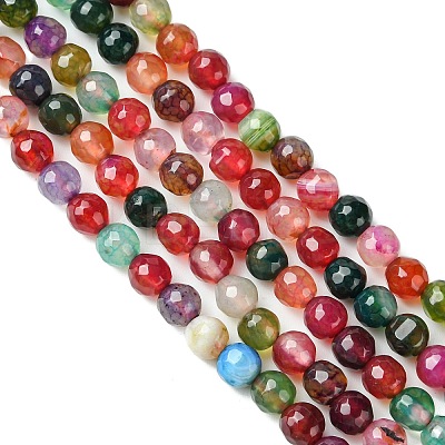 Natural Agate Round Beads Strand X-G-L084-6mm-08-1