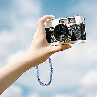 2Pcs 2 Styles Natural Blue Aventurine & Flower Amazonite Beaded Mobile Phone Lanyard Wrist Strap AJEW-AN0007-48-1