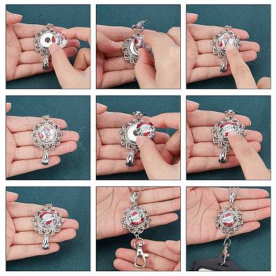DIY Half Round Pendant Necklace Making Kits DIY-SC0019-99G-1