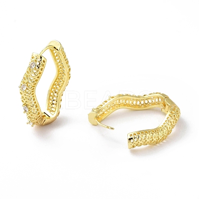 Clear Cubic Zirconia Infinity Hollow Hoop Earrings EJEW-G333-07G-1