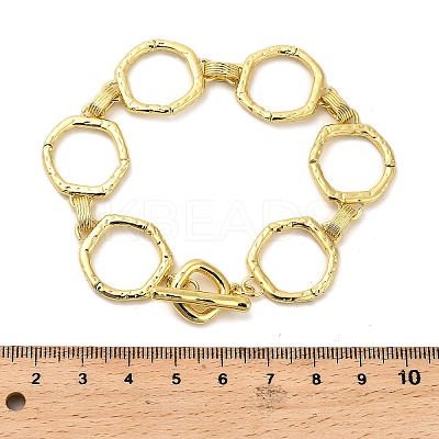 Brass Hexagon Link Chain Bracelets for Women Men BJEW-G740-05G-1