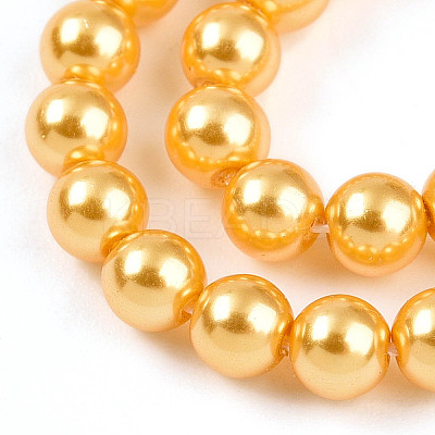 Baking Paint Pearlized Glass Pearl Bead Strands HY-N002-4mm-A08-1