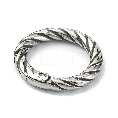 Tibetan Style 316 Surgical Stainless Steel Spring Gate Rings STAS-E191-04AS-02-1