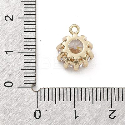 Brass Micro Pave Cubic Zirconia Pendants KK-M306-08G-1