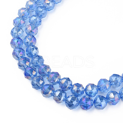 Electroplate Transparent Glass Beads Strands EGLA-N002-34B-C05-1