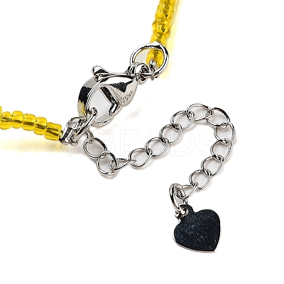Natural Tiger Eye Heart Pendant Necklaces NJEW-G143-02J-1