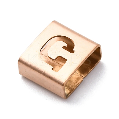 Ion Plating(IP) 304 Stainless Steel Square Slide Charms STAS-L132-20G-RG-1