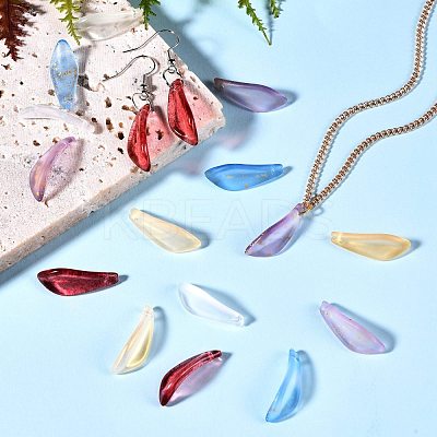 120Pcs 8 Colors Transparent Spray Painted Glass Pendants GLAA-SZ0001-48-1