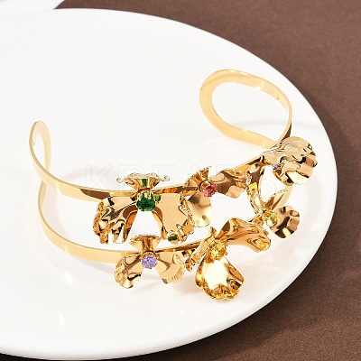 304 Stainless Steel Cuff Bangles BJEW-A049-03G-1