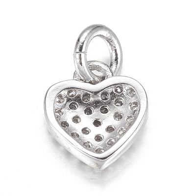 Brass Micro Pave Clear Cubic Zirconia Charms X-ZIRC-P060-41P-1