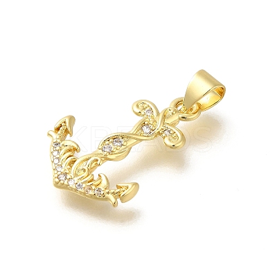 Rack Plating Brass Micro Pave Cubic Zirconia Pendants KK-Z086-68G-04-1