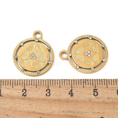 304 Stainless Steel Rhinestone Pendants STAS-Z122-43G-1