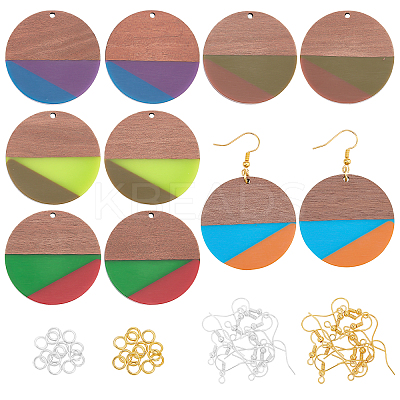 DIY Walnut Wooden Dangle Earring Making Kits DIY-OC0006-63-1