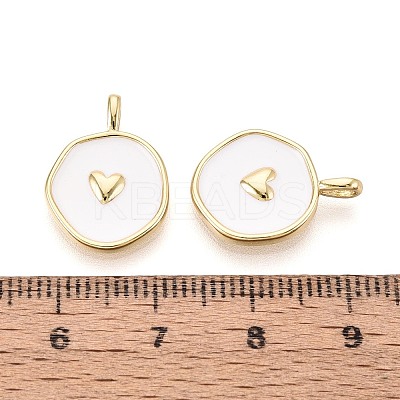 Brass Enamel Pendants KK-T080-67G-1