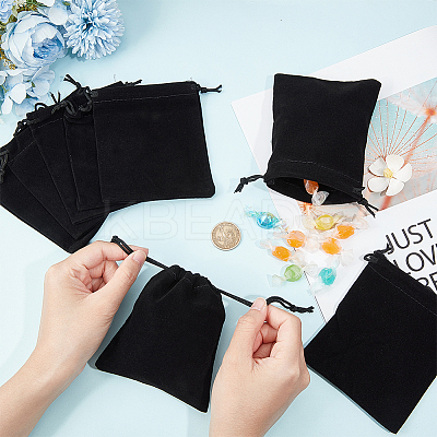 20Pcs Rectangle Velvet Drawstring Pouches TP-BBC0001-03B-02-1