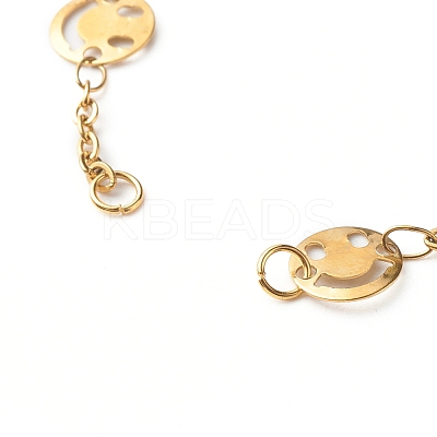 304 Stainless Steel Smile Link Chains Bracelet Making AJEW-JB01039-01-1