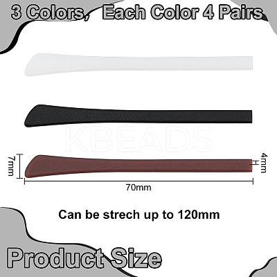 12 Pairs 3 Colors Silicone Eyeglasses Ear Grip FIND-WR0012-53-1