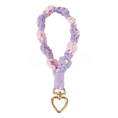 Cotton Braided Flower Pendant Decorations AJEW-TAC0030-032G-09-1