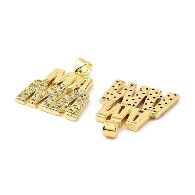 Mother's Day Brass Micro Pave Cubic Zirconia Pendants KK-M324-02I-G-1