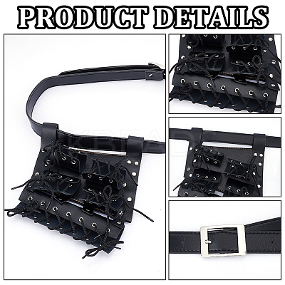 PU Leather with Alloy Waist Fencing Sheath AJEW-WH0248-519B-1