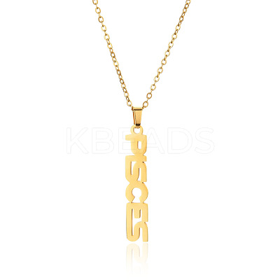 304 Stainless Steel Word Constellation Pendant Necklaces FS-WGAAB2A-02-1