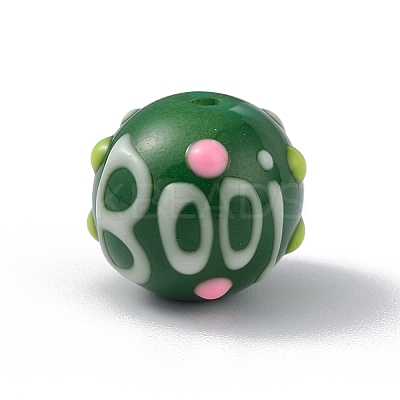 Opaque Painted Glass Beads GLAA-B001-01D-1