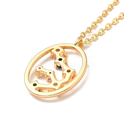 Colorful Cubic Zirconia Constellation Pendant Necklace NJEW-H166-01B-1