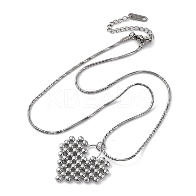 Anti-Tarnish 304 Stainless Steel Heat Pendant Round Snake Chain Necklaces for Women STAS-Z114-19P-1