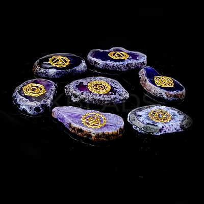 Chakra Natural Agate Nuggets Stone PW-WG57447-02-1