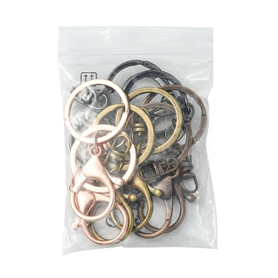 8Pcs 4 Colors Iron Alloy Lobster Claw Clasp Keychain KEYC-FS0001-06A-1