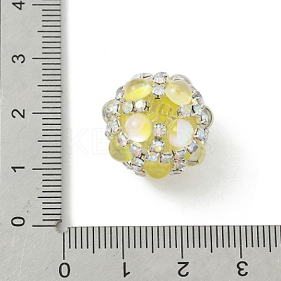 Sparkling Acrylic Encrusted Round Beads CLAY-NH0003-03S-06-1