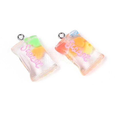 Transparent Resin Pendants X-RESI-T056-06-1