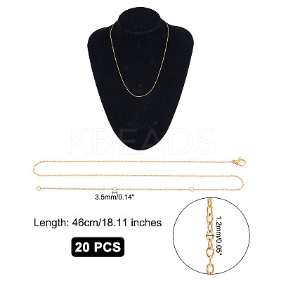 Ion Plating(IP) 304 Stainless Steel Cable Chain Necklaces PH-NJEW-E122-11G-1