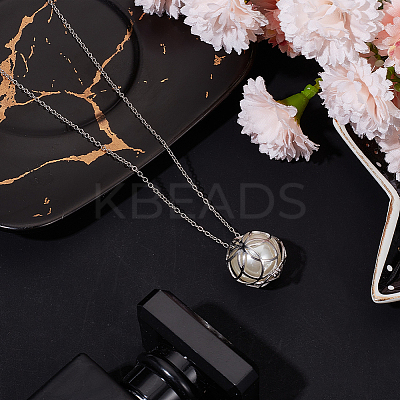 Anti-Tarnish 1Pc Rhodium Plated 925 Sterling Silver Empty Bead Cage Pendants STER-BBC0005-71P-1