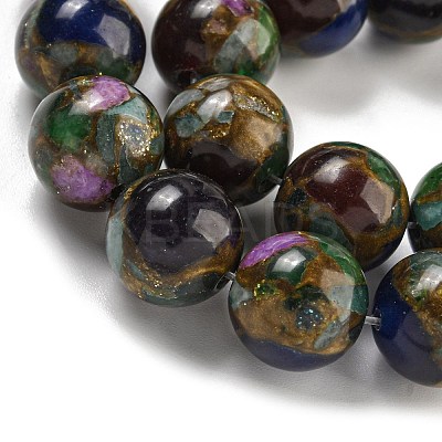 Synthetic Gold Clinquant Stone Beads Strands G-P549-A01-03-1