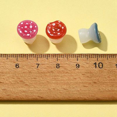 10Pcs Luminous Resin Mushroom Ornament RESI-FS0001-59-1