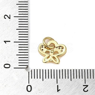 Brass Micro Pave Clear Cubic Zirconia Pendants KK-U005-01A-G-1