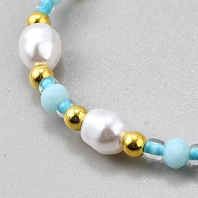 Plastic Pearl Beaded Stretch Bracelets for Women BJEW-WH0016-69C-1