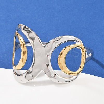 304 Stainless Steel Cuff Bangles for Women BJEW-G757-06GP-1