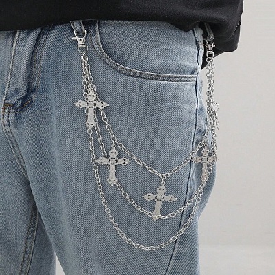 Iron 3 Layer Tassel Trousers Chains WG053FD-04-1