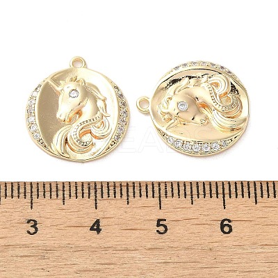 Brass Micro Pave Clear Cubic Zirconia Pendants KK-G481-05G-1