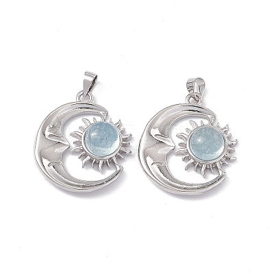 Natural Aquamarine Pendants X-KK-A173-04P-04-1