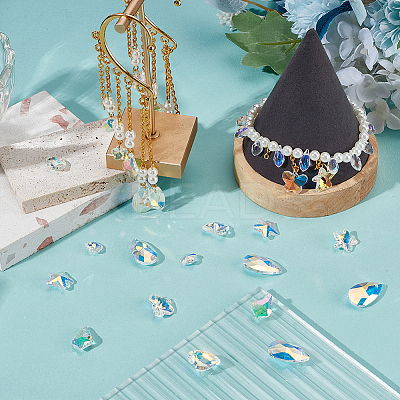 60Pcs 6 Styles Glass Charms GLAA-GO0001-24-1