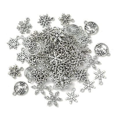 60Pcs 10 Styles Tibetan Style Alloy Pendants FIND-FS0002-21-1