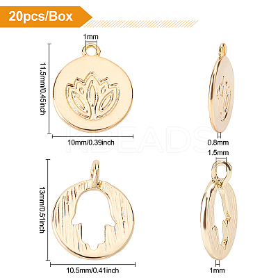 20Pcs 2 Style Brass Charms KK-BC0001-91G-1