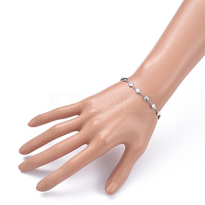 Tarnish Resistant 304 Stainless Steel Heart Link Chain Bracelets BJEW-JB05615-1