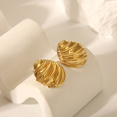 Irregular Texture Geometric 304 Stainless Steel Stud Earrings JR2524-1-1