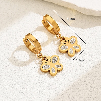 Fashionable Classic Butterfly 201 Stainless Steel Hoop Earrings MR2941-1